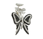 18K White Gold and 1.64ct Diamond Butterfly Flower Earrings