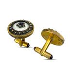 Faberge Imperial Russian Silver 0.44ct Diamond and Ruby Cufflinks