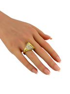 18K Yellow Gold Two-Sided and 2ct Diamond Ring