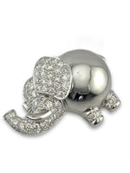 18K White Gold Elephant Pendant Adorned with 2ct Diamonds
