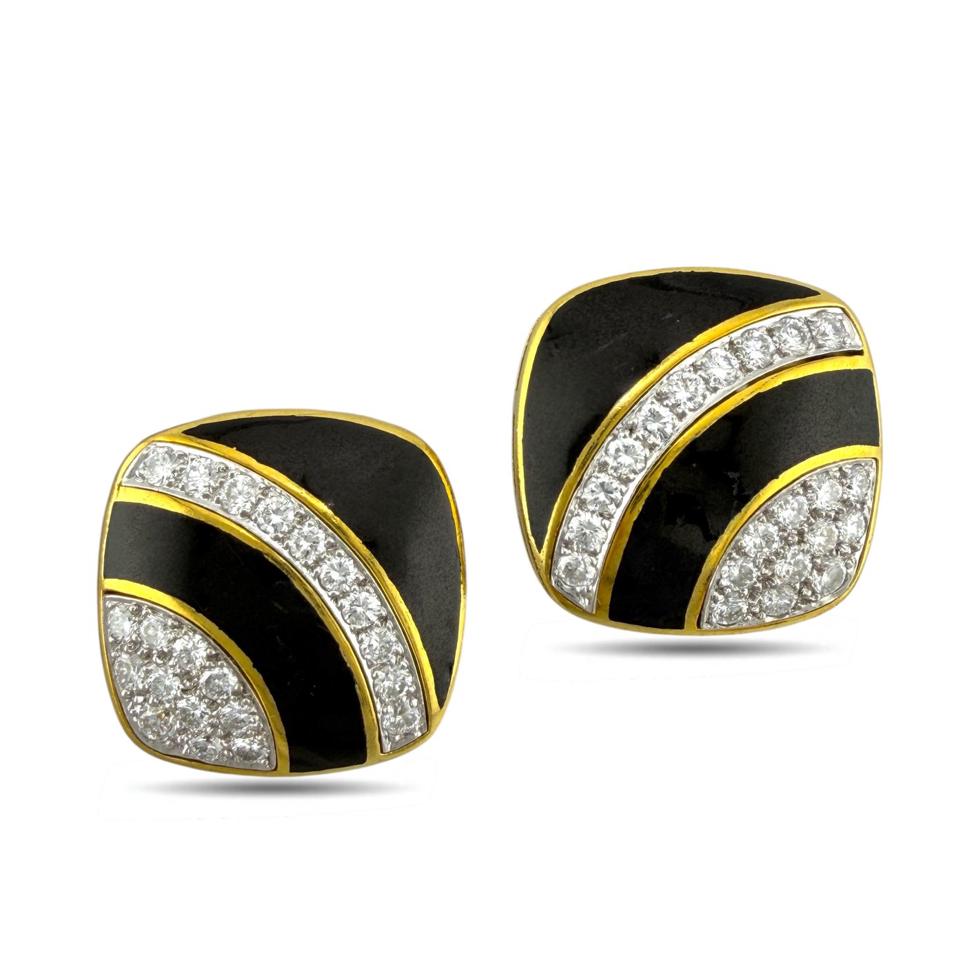 Tambetti 18K Yellow Gold 10ct Diamond and Black Onyx Jewelry Suite