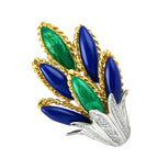 18K Yellow Gold and Enamel Diamond Earrings