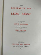 Arsene Alexandre, Jean Cocteau - The Decorative Art of Leon Bakst - 1913 Book