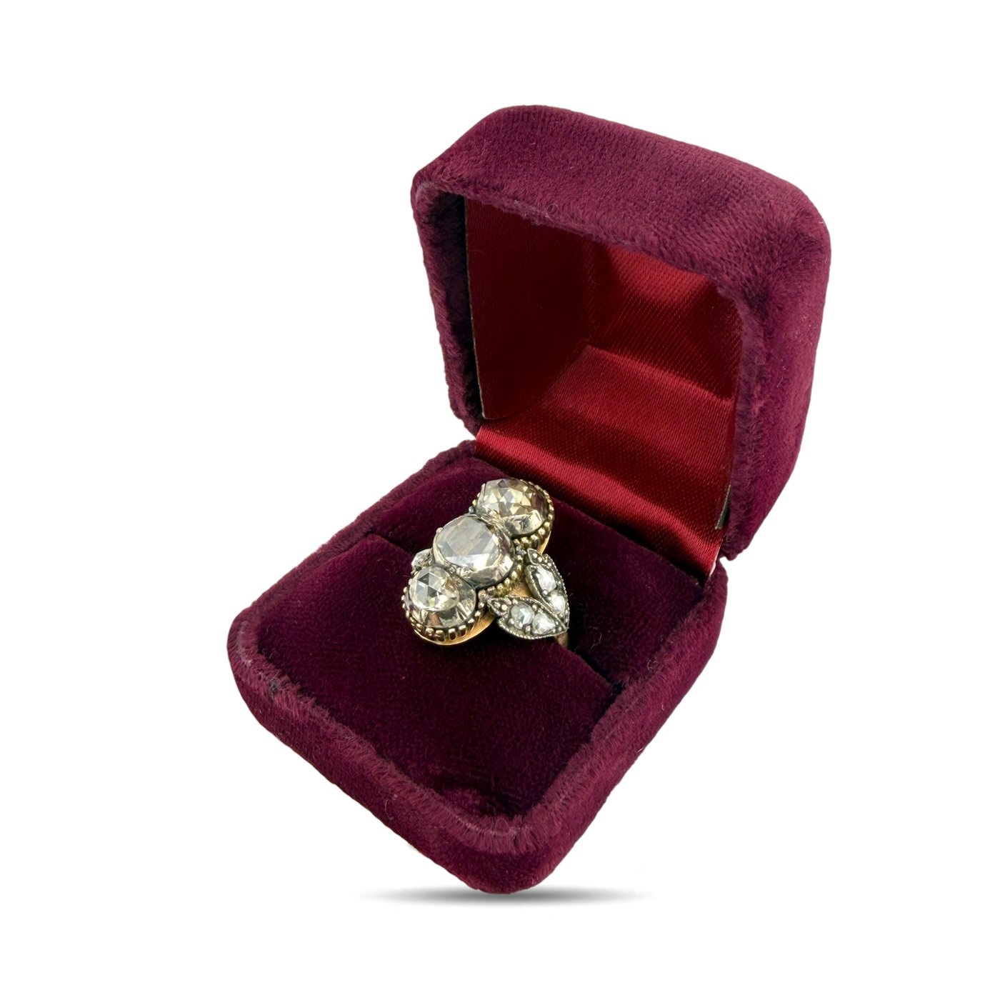 K. Faberge Imperial Russian 14K (56K) 14K Yellow Gold Old Cut 4.20ct Diamond Ring