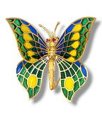 Plique-à-jour Enamel and Diamond Brooch Butterfly