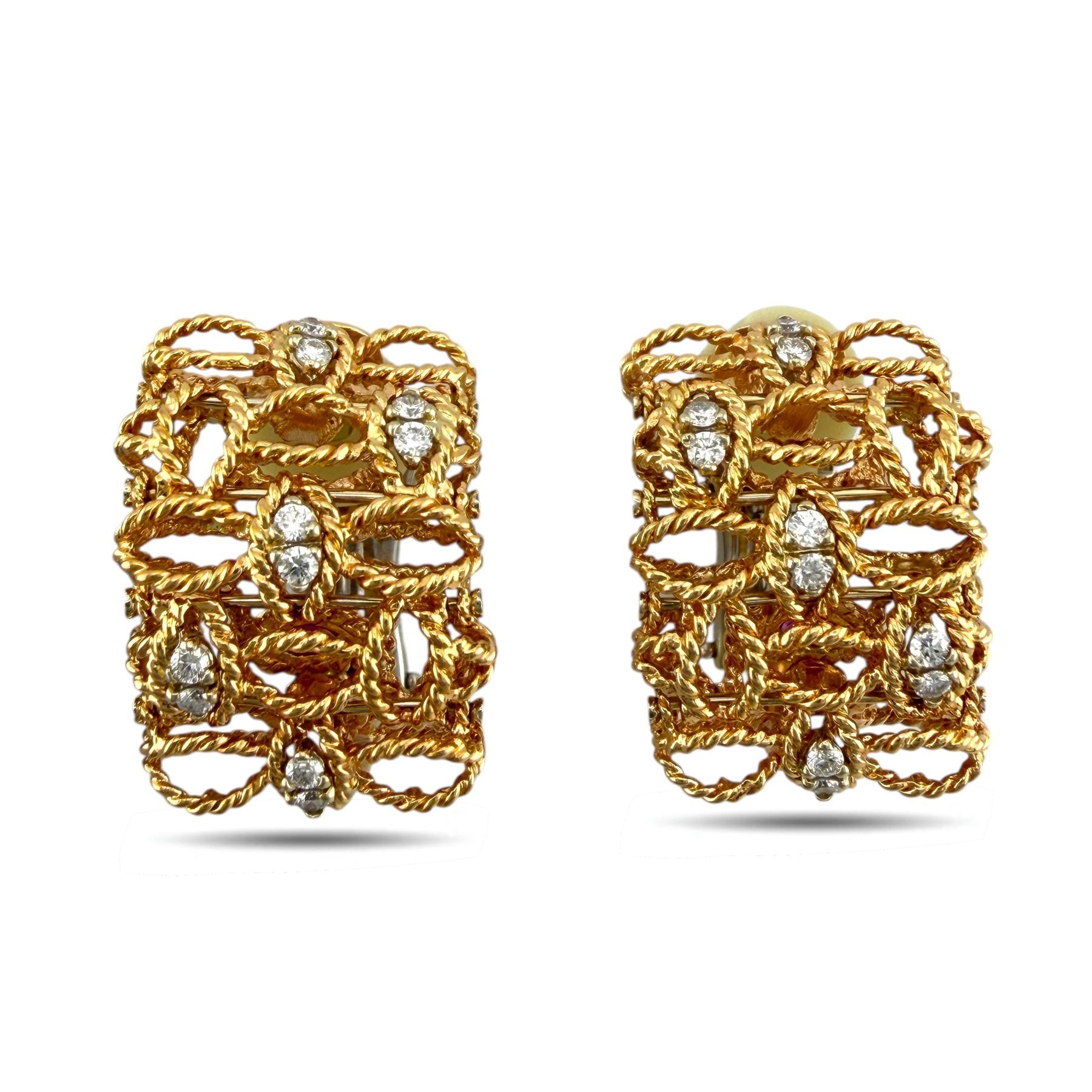 Roberto Coin 18K Rose Gold and 2.5ct Diamond Necklace and Earrings Set