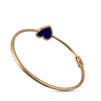 14K Rose Gold Lapis Lazuli Heart and 0.22ct Diamond Bracelet