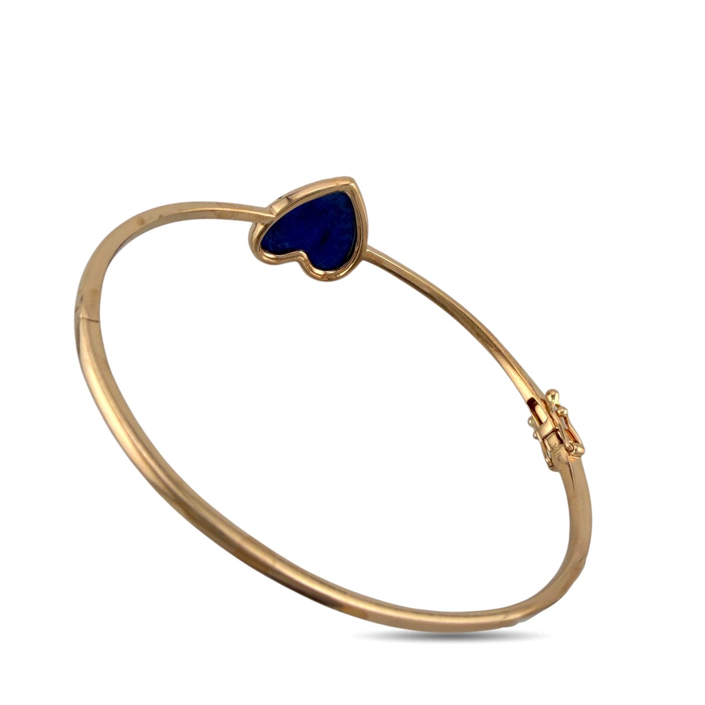 14K Rose Gold Lapis Lazuli Heart and 0.22ct Diamond Bracelet
