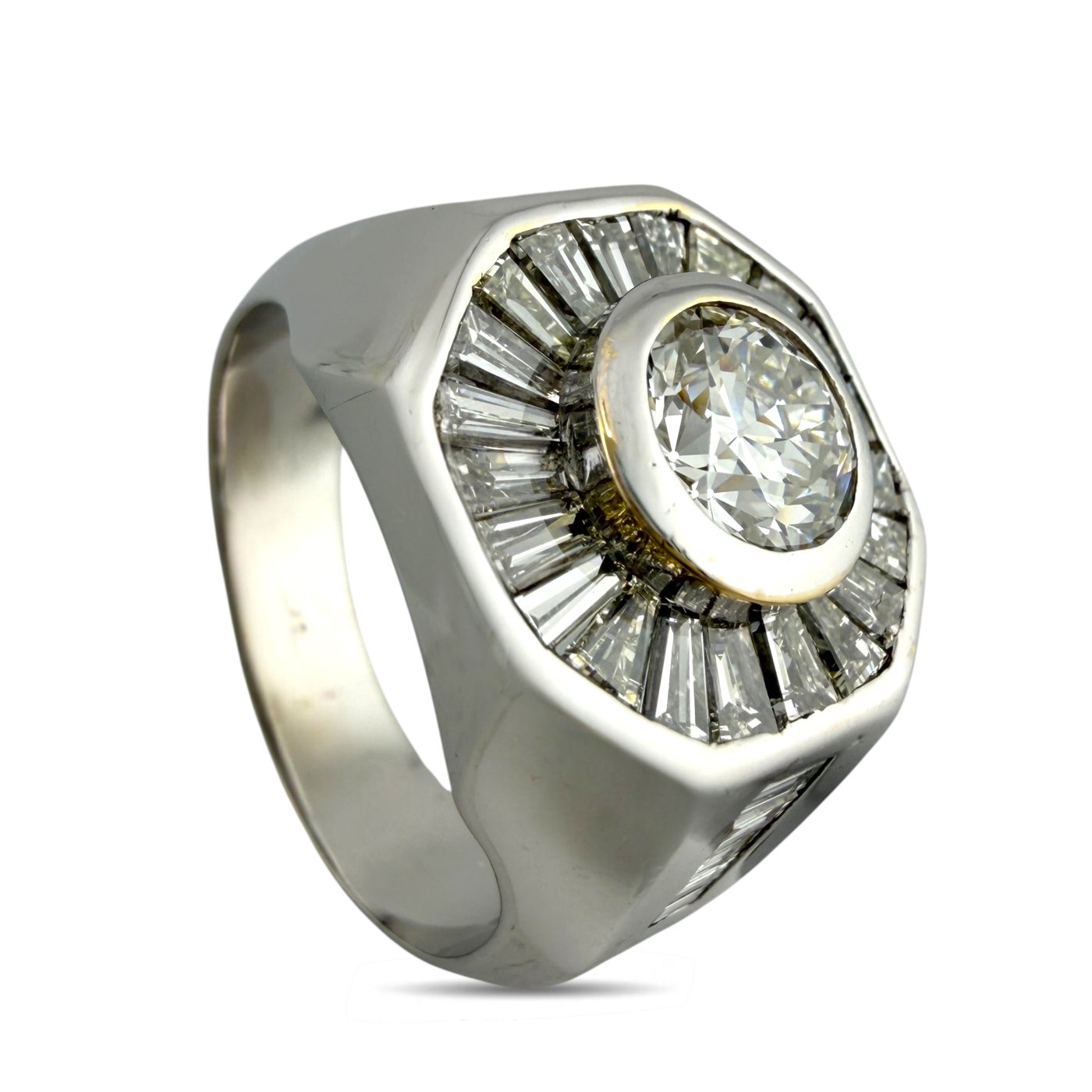 14K White Gold 1.95ct Diamond Statement Ring