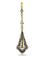 14 kt. Yellow gold, Antique  Russian 56k Gold & Diamond Enamel  Earrings 2.10 Carats Circa 1900s -  2.15ct. tw. Diamond