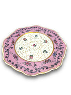 Antique Russian Popov Porcelain Pink Floral Painting Plate
