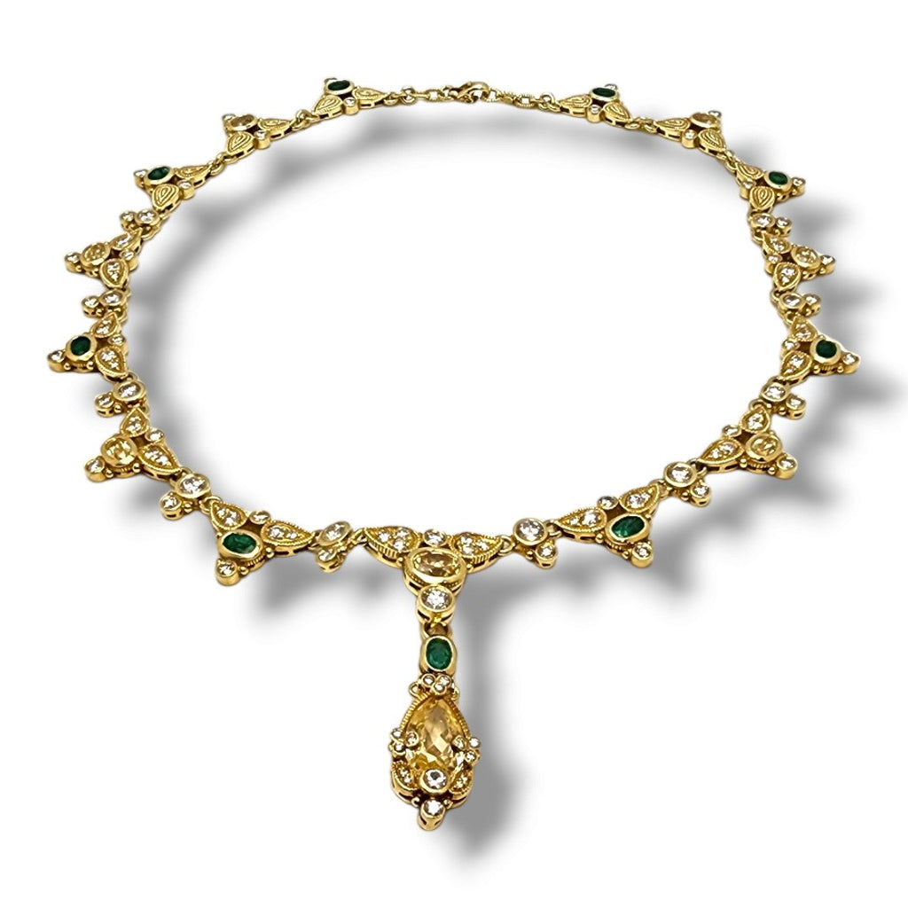 Judith Ripka 18K Gold 10ct Diamond Necklace Pendant