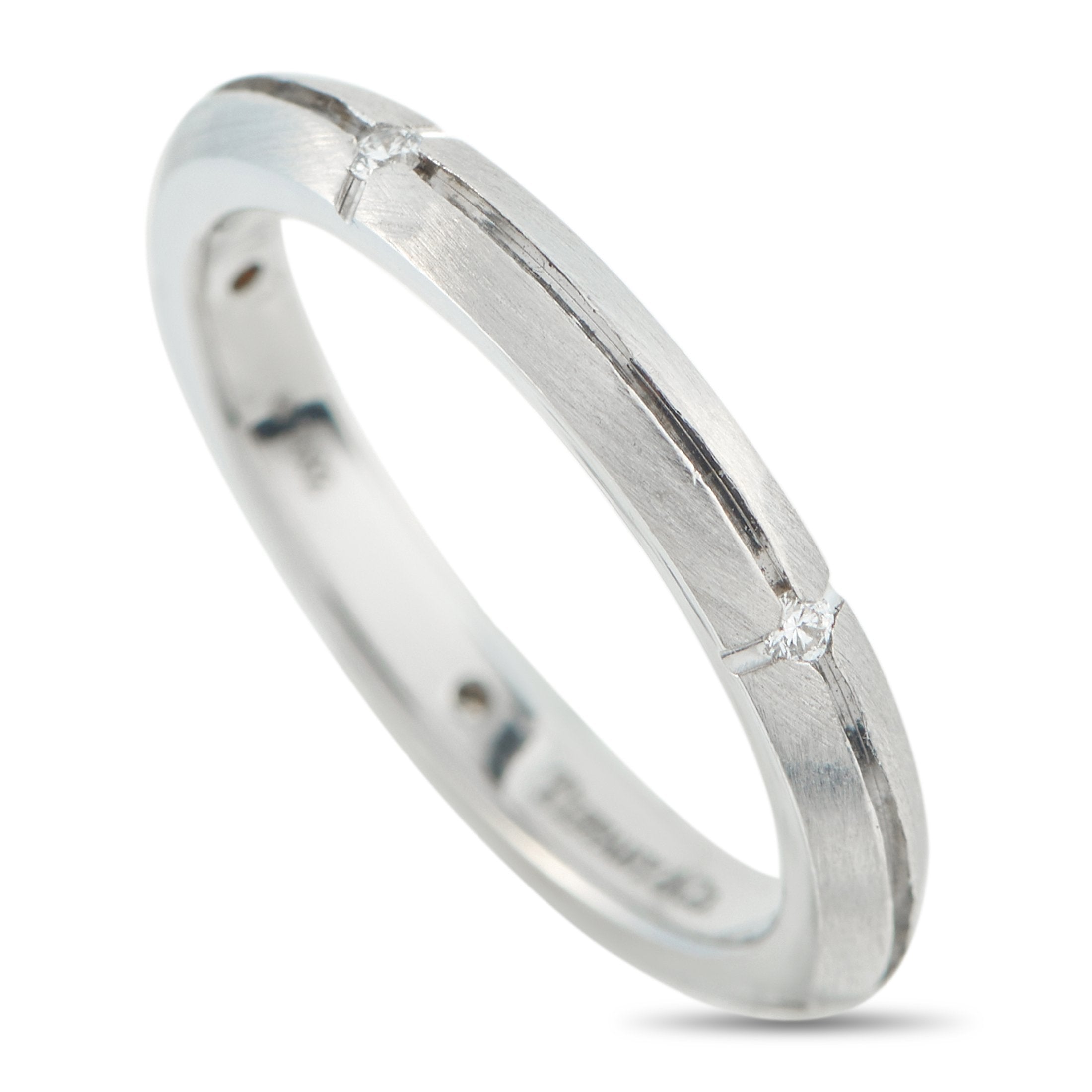 Tiffany & Co. - 18 kt. White gold, Tiffany & Co. 18K White Gold Diamond Band Ring