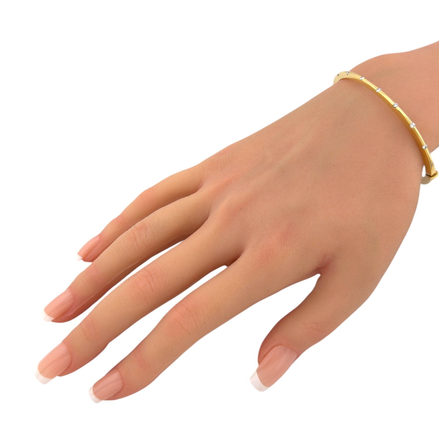 Roberto Coin - Bracelet - 18 kt. Yellow gold, Exclusive Roberto Coin 18K Yellow Gold 0.21ct Diamond Hinged Bracelet -  0.21ct. tw. Diamond