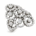 Damiani 14K white gold diamond circular ring with clustered round settings