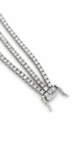14K White Gold Triple Row 6.53ct Diamond Bracelet