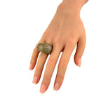 18K Yellow Gold Evanueva 70ct Rutilated Quartz Statement Ring
