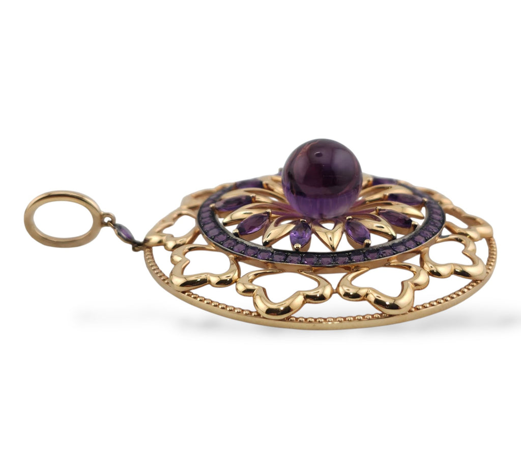 Bucherer 18K Gold and Amethyst Large Pendant