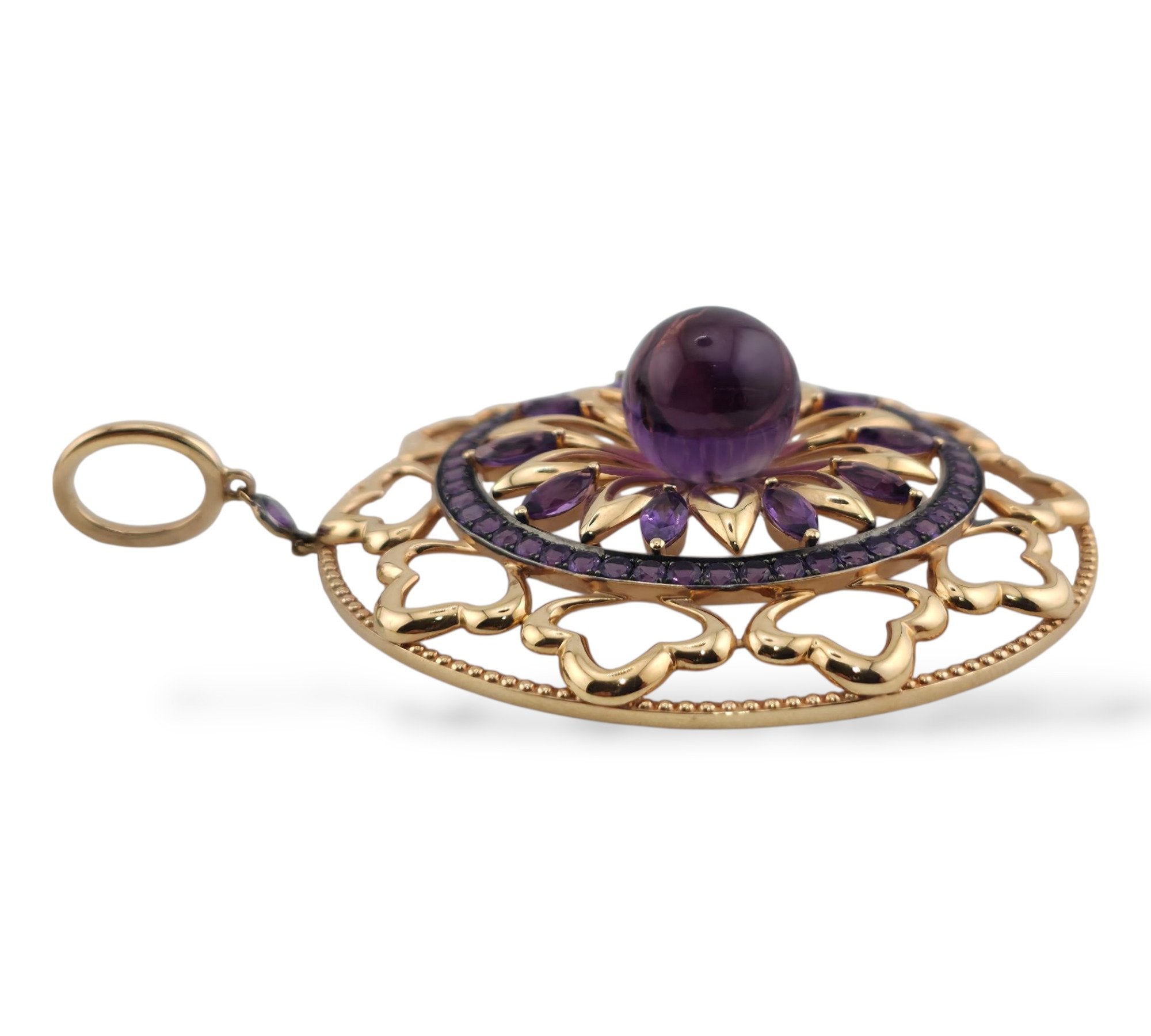 Bucherer 18K Gold and Amethyst Large Pendant