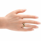 Piaget Possession 18K yellow gold ring with two green chrysoprase stones and diamonds