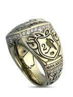 19K White Gold Russian Hockey Championship 1.85ct Diamond Ring Signed Makarov
