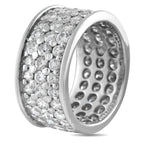 14K White Gold 5.0ct Diamond Wide Eternity Band Ring