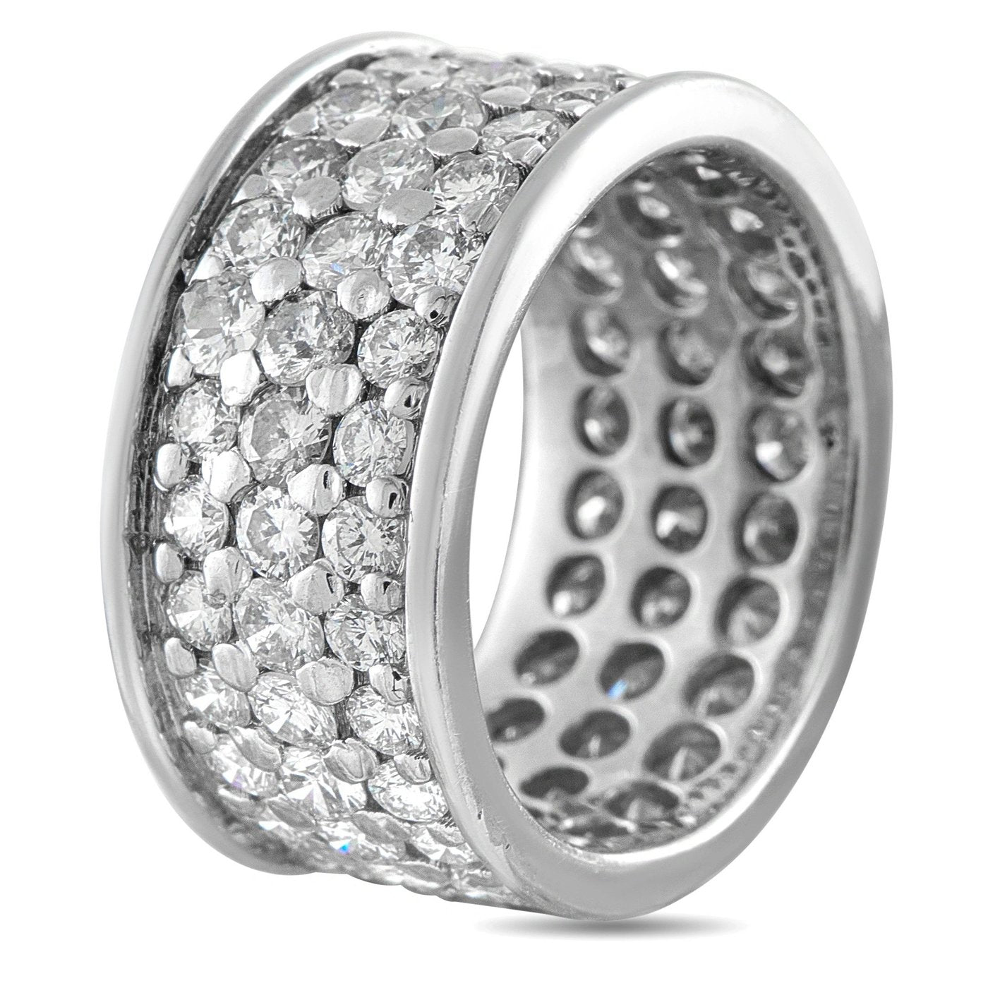 14K White Gold 5.0ct Diamond Wide Eternity Band Ring