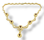 18K Gold Necklace Decorated with 11.6ct Diamonds and 7.5ct Rubies