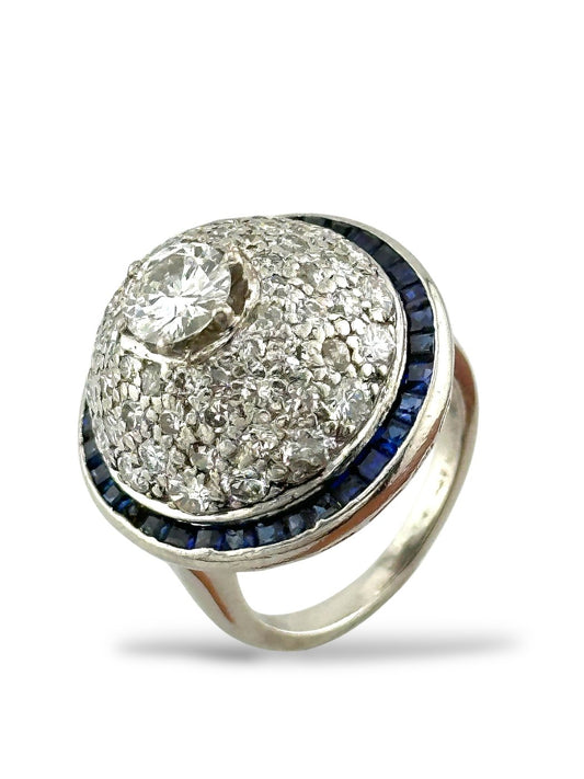 French Art Deco Platinum & 3.00ct Diamond Ring