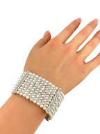 18K White Gold Diamond and Pearl Bracelet