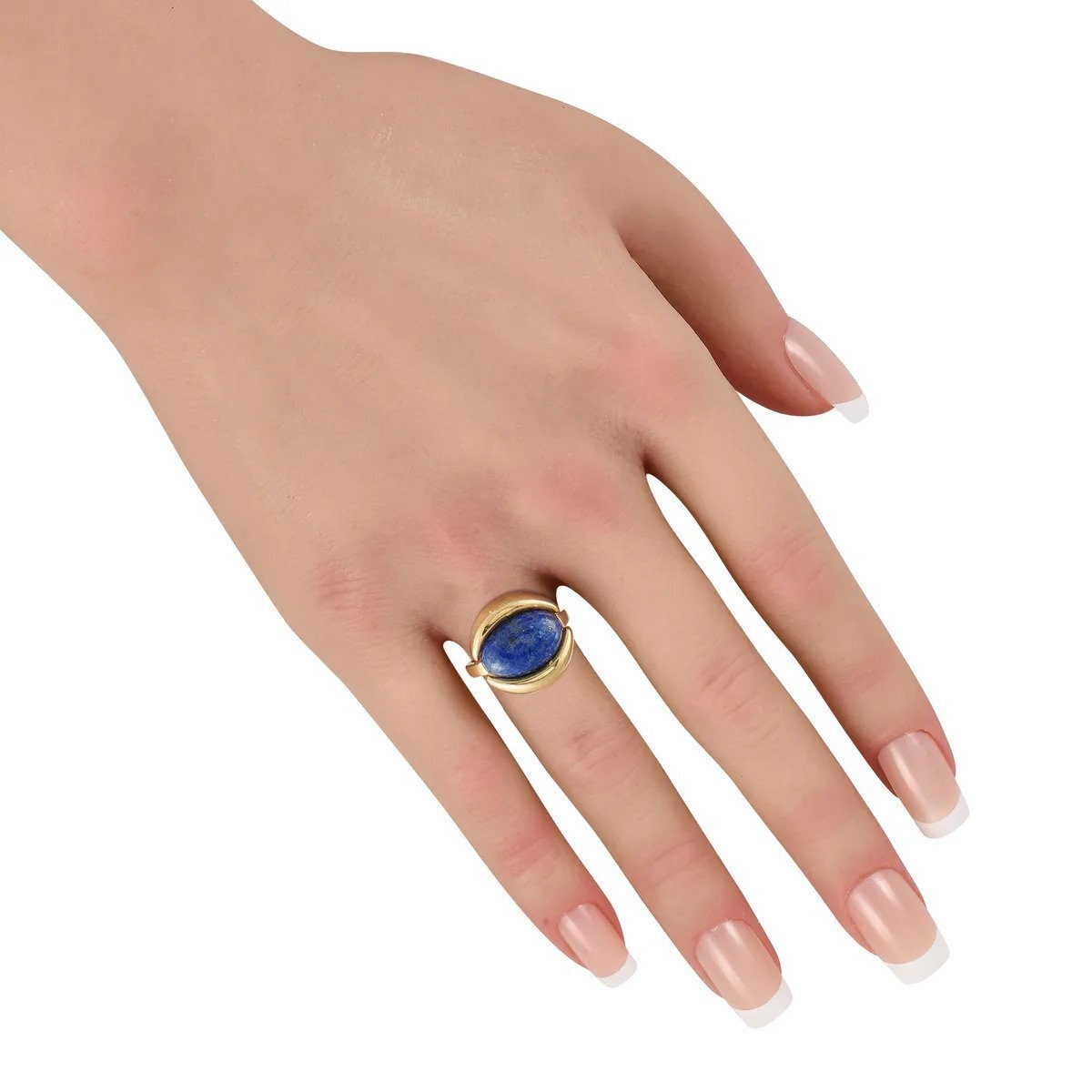 Vintage Cartier 18K Yellow Gold Lapis Lazuli Ring