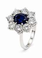 18K White Gold Ring Diamonds and 2.0ct Sapphire Sapphire
