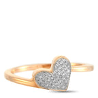 14K Rose Gold 0.09 ct Diamond Heart Ring