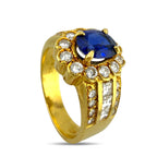 18K Yellow Gold 2.0ct Sapphire and 1.50ct Diamond Ring