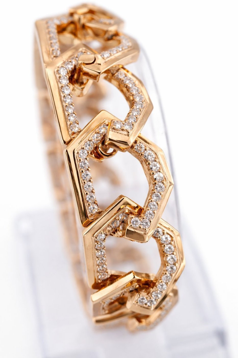 18K Gold Natural Diamond Link Bracelet – Approx. 3.55ct