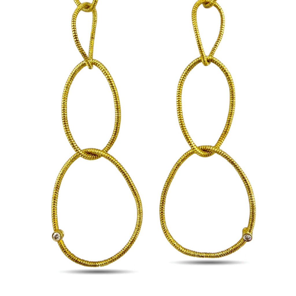 Judith Ripka 18K Yellow Gold 0.25ct Diamond Necklace and Earrings Set