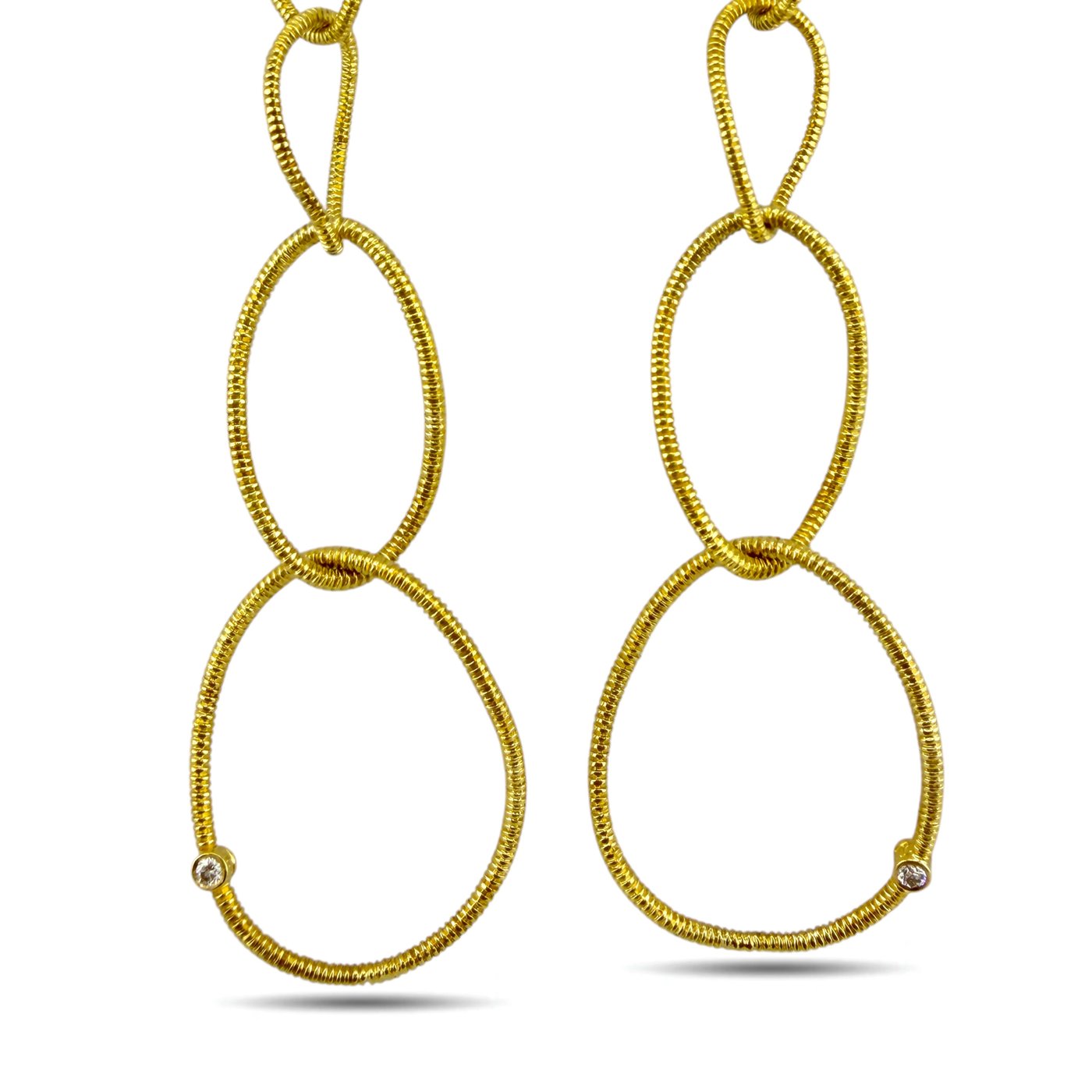 Judith Ripka 18K Yellow Gold 0.25ct Diamond Necklace and Earrings Set