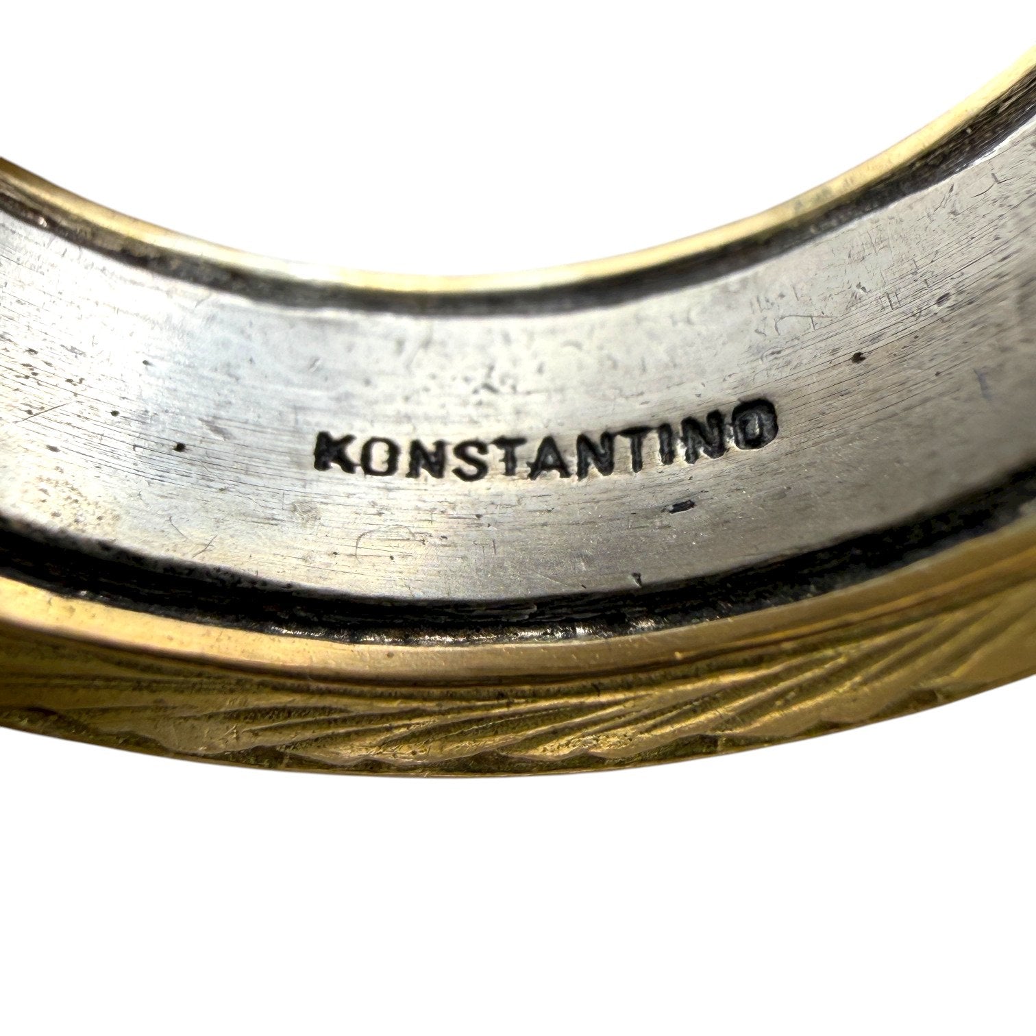 Konstantino 18K Yellow Gold and Platinum Band Ring