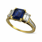 18K Yellow Gold 1.25ct Sapphire and 1ct Diamond Ring