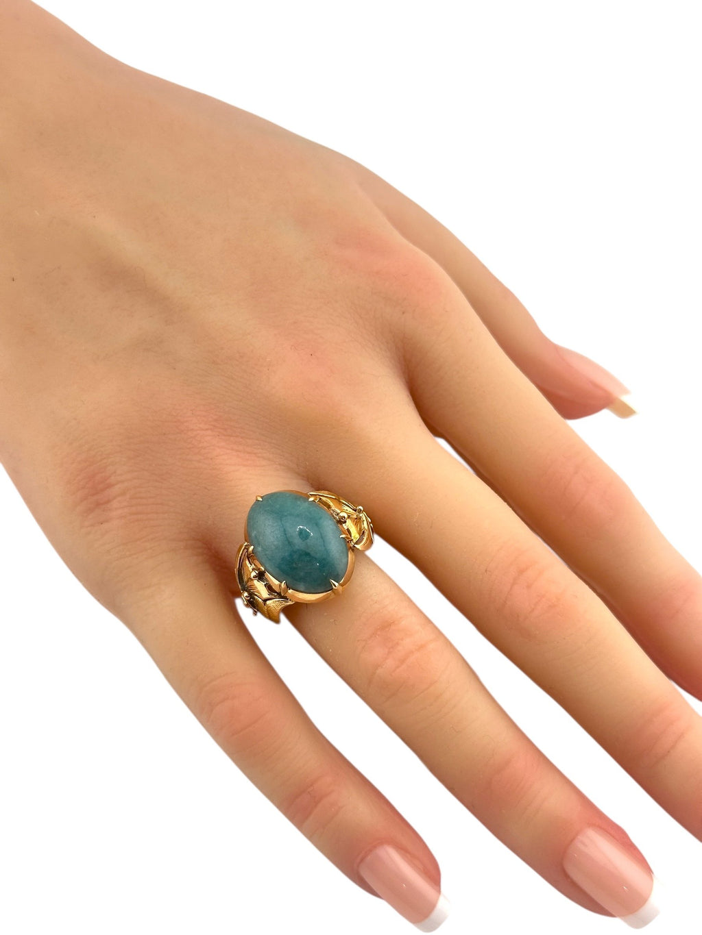 18K Gold Ring with Deep Green Emerald