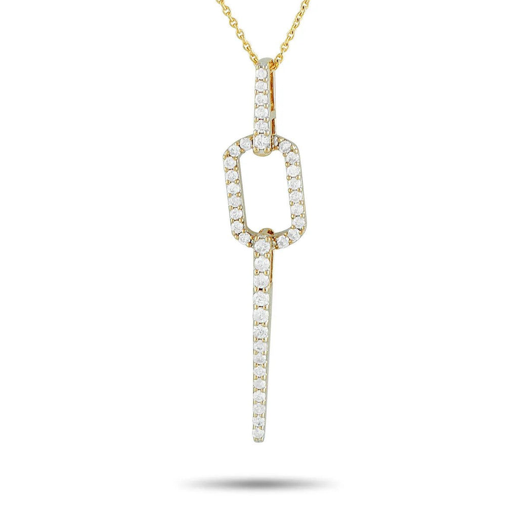 14K Yellow Gold 0.25ct Diamond Geometric Necklace