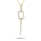 14K Yellow Gold 0.25ct Diamond Geometric Necklace