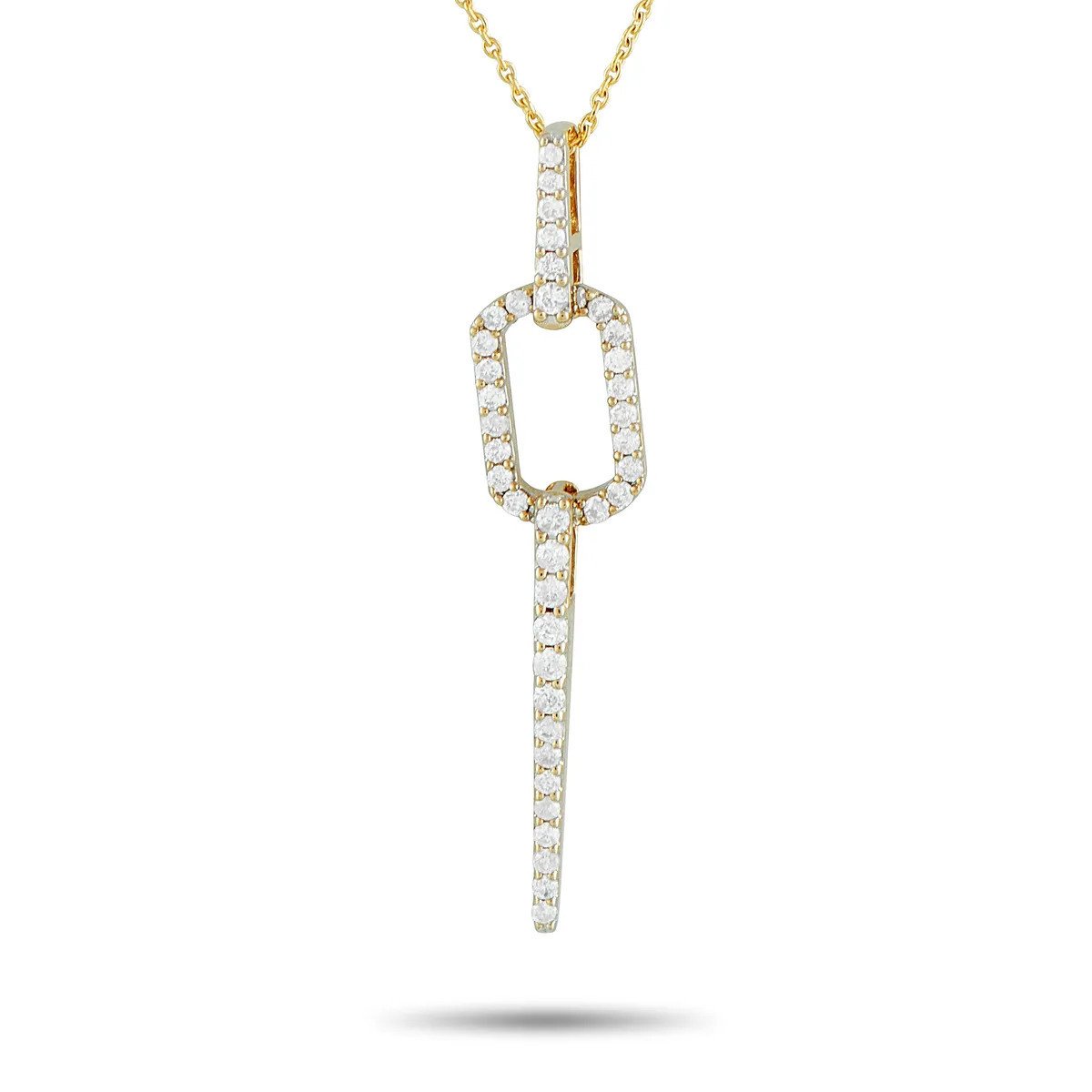 14K Yellow Gold 0.25ct Diamond Geometric Necklace