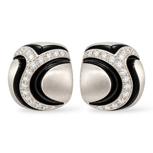 18K White Gold 1.08ct Diamond Sculpted Design Earrings