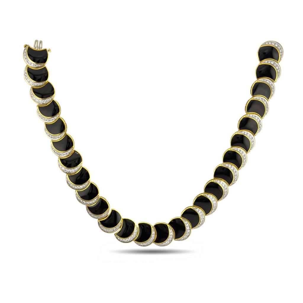 Tambetti 18K Yellow Gold 10ct Diamond and Black Onyx Jewelry Suite
