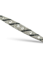 18K White Gold Art Deco 6ct Diamond Bracelet