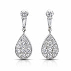 14K White Gold 1.75ct Diamond Teardrop Earrings