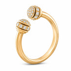 Piaget Possession 18K yellow gold open ring with diamond pavé ends