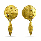 18K Yellow Gold 0.25ct Diamond Moon Earrings