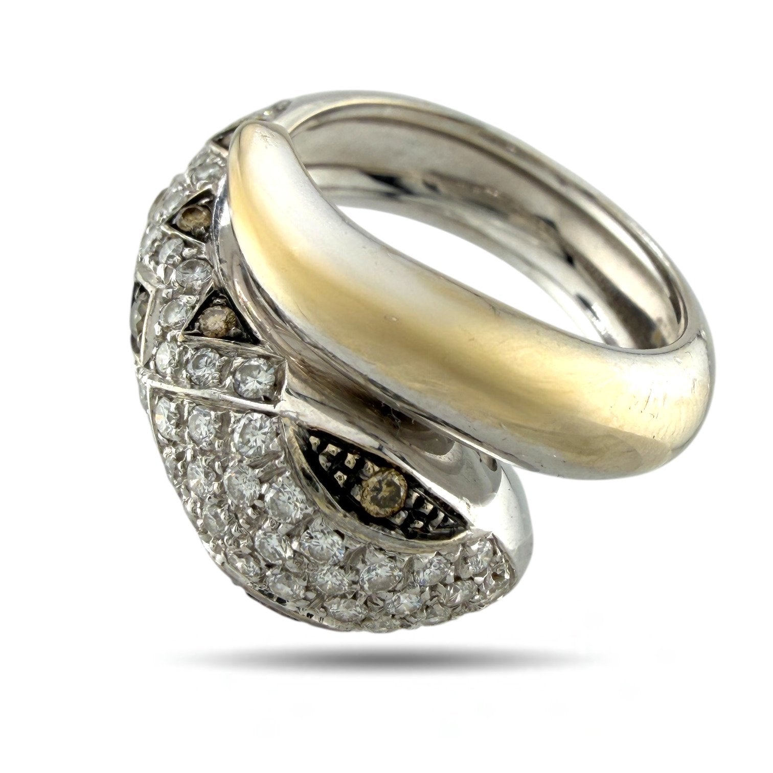 Serpentine Viper 18K White Gold 1ct Diamond Wrap Ring